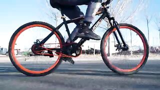 Insane double chain Bicycle  two-way riding