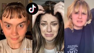 Tiktok girls cut their bangs £ Rather, look what happened to it