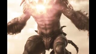 A grotesque wolf in a deserted area