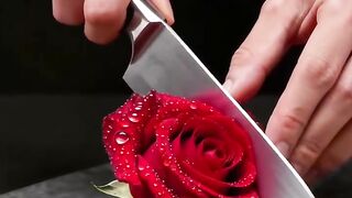 Cut flower mawar red glass