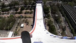The Biggest Skate Ramp Ever Built  World Record Drop!   Terrifying Extreme Sports Moment