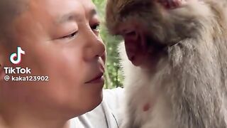 Sad monkey and hes teacher