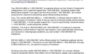 [[HErE!!]] Is 650 543 4800 Facebook? Relevent Truth Fb Legit Number