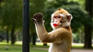 The monkey teases Geboy