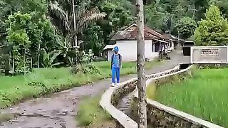 Village atmosphere in the morning