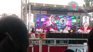 Group dance, fancy dress, mime, or storytelling by students.