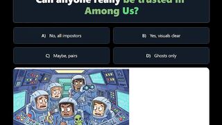 Quiz - Among Us Paranoia-filled crew eyeing each other suspiciously.