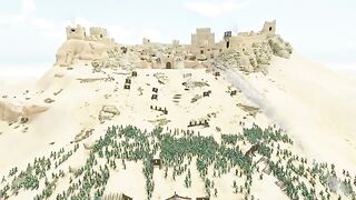 10,000 Khuzait Nomads vs 1200 Fian Champions in an Massive castle siege in Mount  Blade 2 Bannerlord.