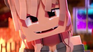 Minecraft animation of a beautiful girl