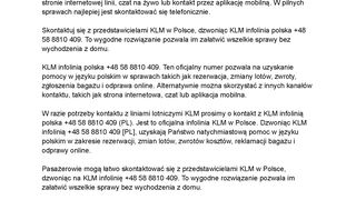 klm infolinia polska (kontakt 24h)