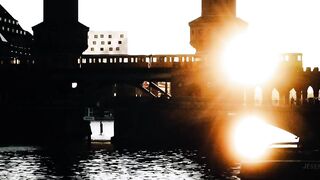 Stunning Berlin Sunset Over Iconic Bridge  Relaxing Cinematic Views