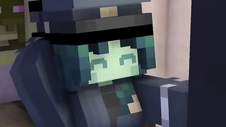 Minecraft animation of a beautiful girl