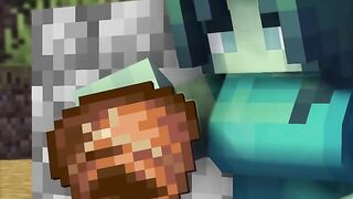 Minecraft animation of a beautiful girl