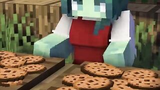 Minecraft animation of a beautiful girl