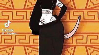 The Egyptian Sphinx is dancing.