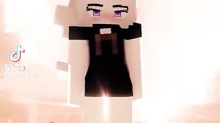 Minecraft animation of a beautiful girl dancing