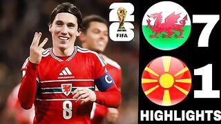 Wales vs North Macedonia 7-1 All Goals  Highlights  Harry Wilson Hattrick