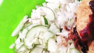 If you eat enough pickled cucumber, coat the egg with soy sauce