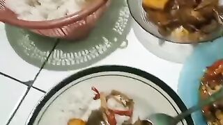 Dinner with fried corn