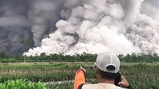 Mount Semeru erupted