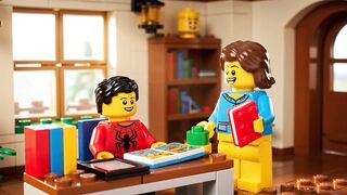 Cute LEGO Study Time with Mom!