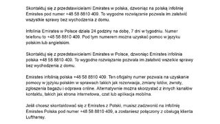 Emirates Infolinia Polska !! Emirates Polska kontakt 24h