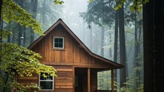 Kehangatan kabin ditengah hutan berkabut