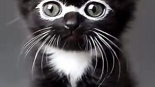 Unreally cute charming kitten with extraordinary colors