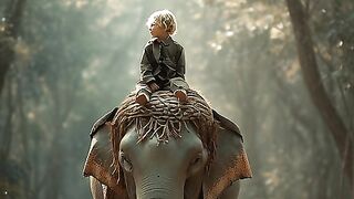 boy with elephent