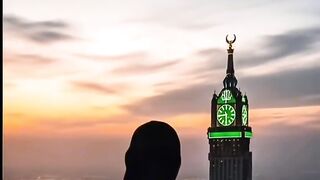 Makkahs Giant Clock Tower in Front of the Grand Mosque
