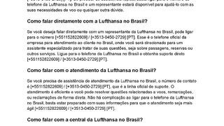[BRASIL]Como falar com a Lufthansa no Brasil?