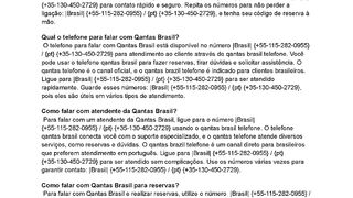 {55 {  QAnTas TElefOne Como falar  com Qantas Brasil pelo telefone?