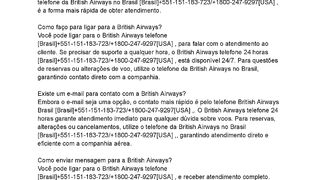 Brasil(briTish-aiRwayS)Como posso falar com a British Airways?