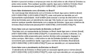 [brasil]Como falar com a Emirates no Brasil?