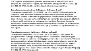 { Singapore Airlines } Como  falar com a Singapore Airlines pelo  telefone no Brasil?