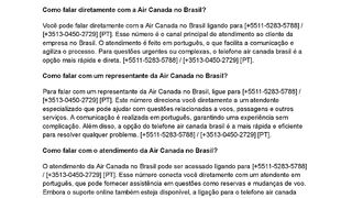 ((TeLeFoNeAirCanada))Como falar com a Air Canada no Brasil?
