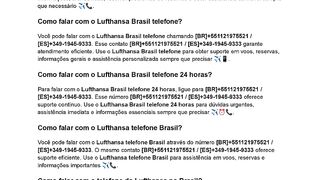 (BrasiL)(LufTHansa-br)Como falar com o telefone Lufthansa Brasil?