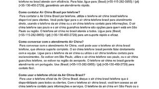 { Air China Brasil } Como  falar direto com Air China Brasil?