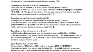 (br-KLMbraSiL)Como falar no KLM Brasil telefone?