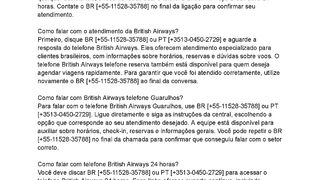 ???????????????????????????? ????????????????????????????    Como falar com a British Airways no Brasil?