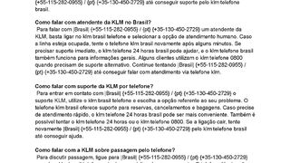 {KLM} com a KLM pelo telefone no Brasil?