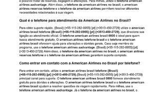 meriCan Airlinє????!!Como posso falar com  a American Airlines no Brasil pelo telefone?