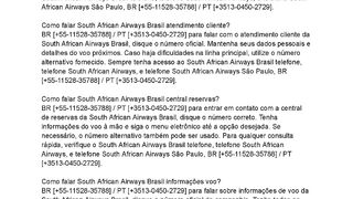 ѕ????Ť ????????????αŇ α????????????Ａ????s !!Como posso falar com um agente da South African Airways Brasil telefone?