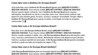 [Air-Europa]ᴄᴏᴍᴏ ꜰᴀʟᴀʀ ᴄᴏᴍ ᴏ ᴀɪʀ ᴇᴜʀᴏᴘᴀ ᴛᴇʟᴇꜰᴏɴᴇ?