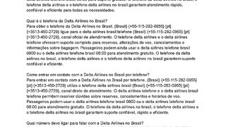 {{Ajuda247Đ????ᒪ????a-airlinEs}}Como posso falar  com a Delta Airlines no Brasil pelo telefone?
