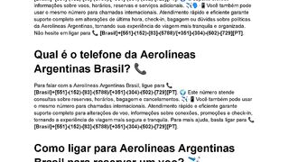 como falar com atendimento daaerolineas Argentinas?