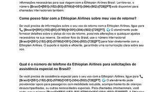 Ethiopian Airlines Como Posso para telefone da Ethiopian Airlines