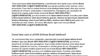 )) LATAM-Sobre-Reservas?((  Como falar com a LATAM Brasil pelo  telefone?