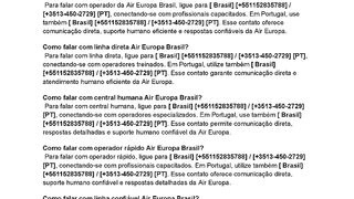 [Air Europa Brasil]Como falar com central da Air Europa Brasil?