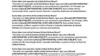 [United Airlines]Como falar com central da United Airlines Brasil?